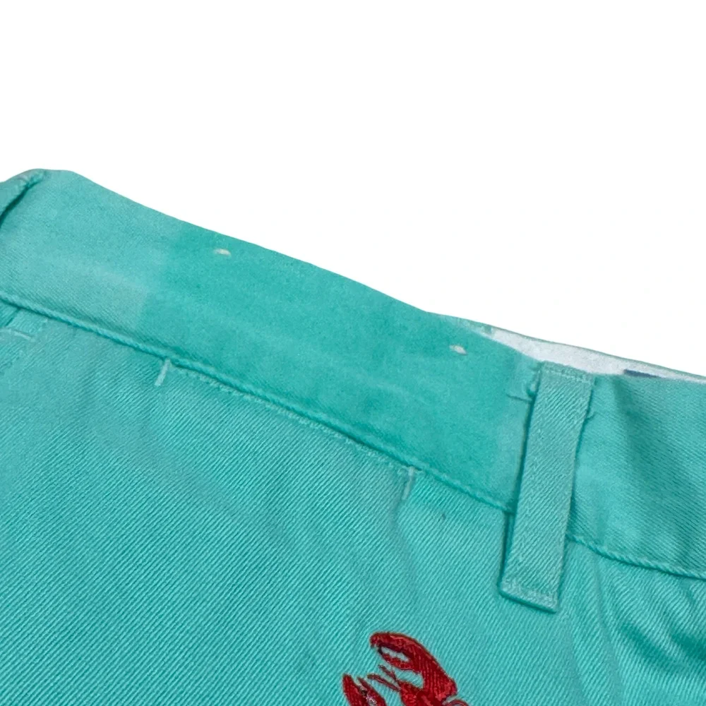Castaway Cisco Short‎ Men’s 34 Aqua Blue Lobster Cotton Pockets Flat Front